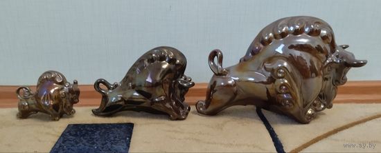 Статуэтка зубр СССР Набор 3 шт цена за все