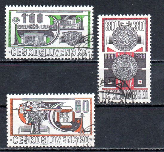 Филателистическая выставка Чехословакия 1966 год серия из 3-х марок