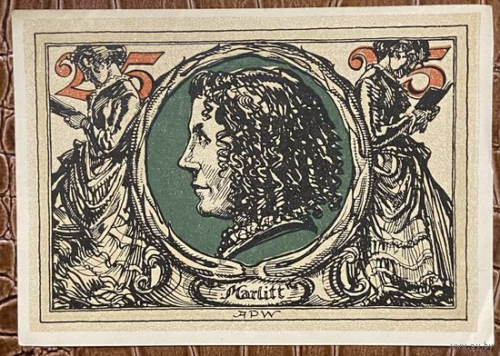 Нодгельд 25 пфеннигов 1921 год. Арнштадт. Веймарская республика