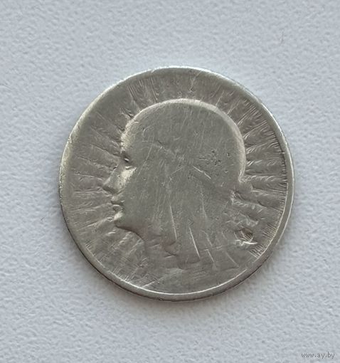 2 ЗЛОТЫХ 1932 г. ЯДВИГА!!! СЕРЕБРО. СТАРТ С РУБЛЯ БЕЗ МЦ!!!