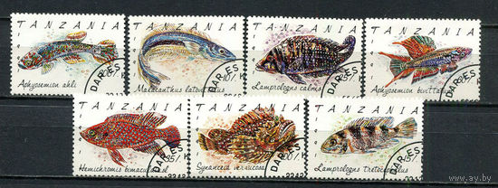 Танзания - 1991 - Рыбки - [Mi. 1040-1046] - полная серия - 7 марок. Гашеные.  (Лот 82HS)-TG3P13
