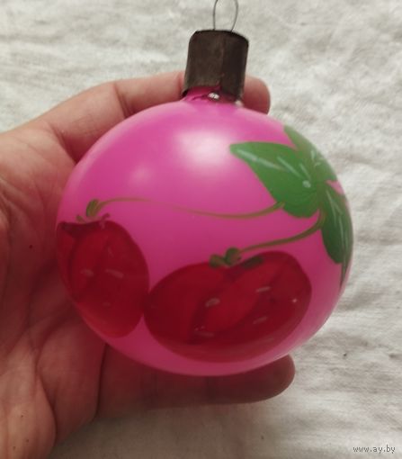 Ёлочная игрушка шар толстые стекло