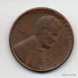 СОЕДИНЁННЫЕ ШТАТЫ АМЕРИКИ 1 ЦЕНТ 1964 D.