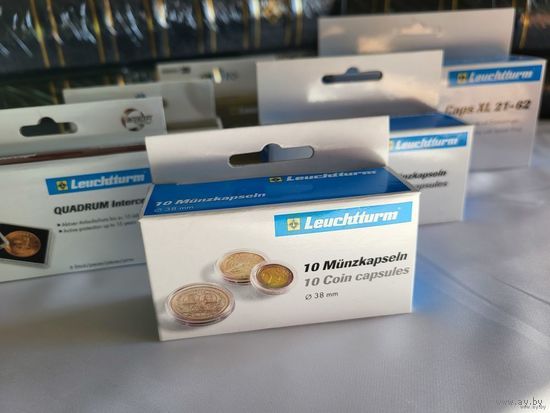 ТОРГ! Капсулы для монет Leuchtturm CAPS 40 мм * 10 штук! Целая упаковка! Германия, Лёйхтурм, Leuchtturm! ВОЗМОЖЕН ОБМЕН!