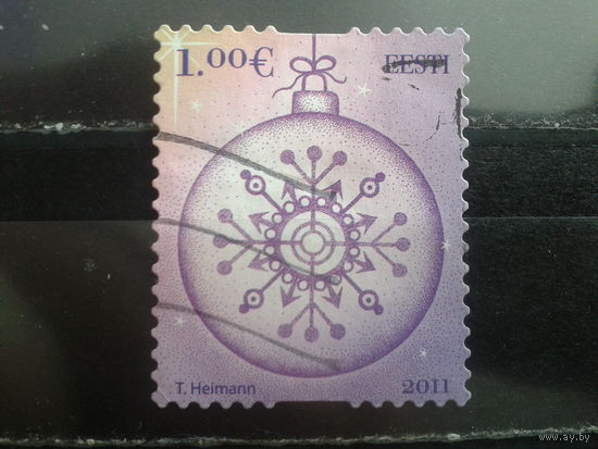 Эстония 2011 Рождество, концевая Михель-2,0 евро гаш
