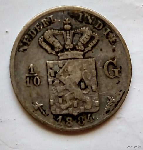 Голландская Ост-Индия 1/10 гульдена, 1884 1-7-29