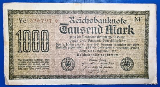 Германия 1000 марок 1922 г.