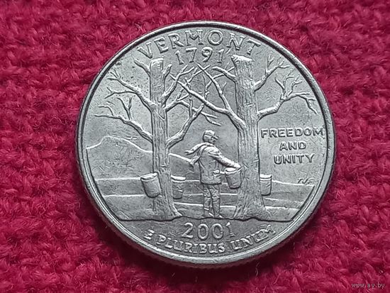 США квотер 2001 г. Вермонт. Денвер. P