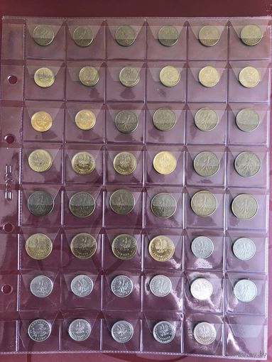 Монеты Польши по годам без повторов + два листа ОПТИМА