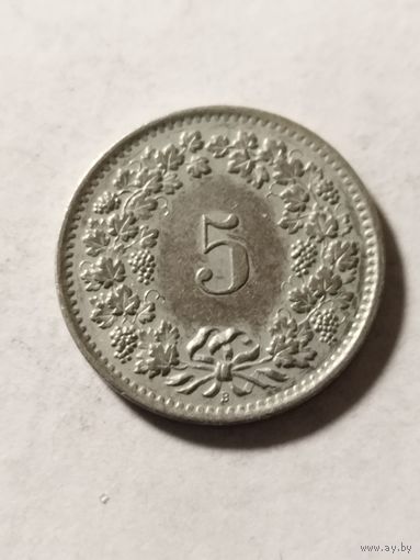 Швейцария 5 раппен 1969