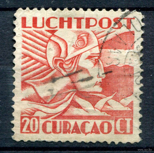 Нидерландские колонии - Кюрасао - 1931/39г. - Меркурий, авиапочта, 20 с - 1 марка - гашёная [Mi 110]. #3-WB-97-A-1
