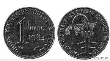 ГОСУДАРСТВА ЗАПАДНОЙ АФРИКИ 1 ФРАНК 1984. РЫБА- ПИЛА