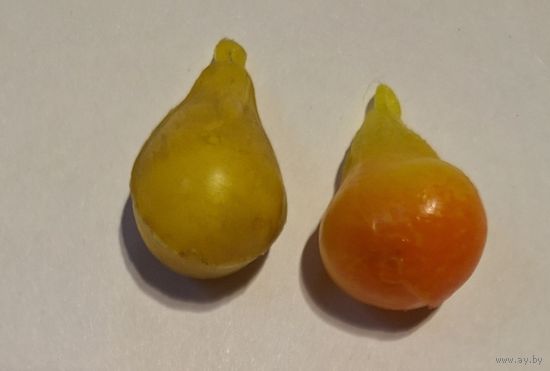 Елочная мини игрушка Груша из теребовлянского набора Малютка