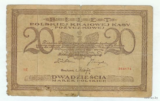 Польша, 20 марок польских 1919 год.