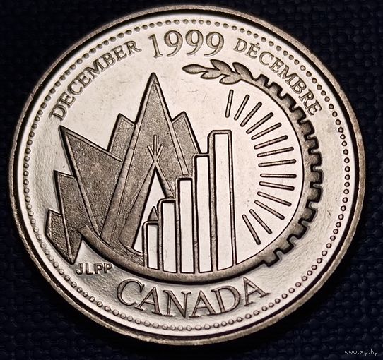 Канада 25 центов 1999 г. Декабрь. Это Канада.