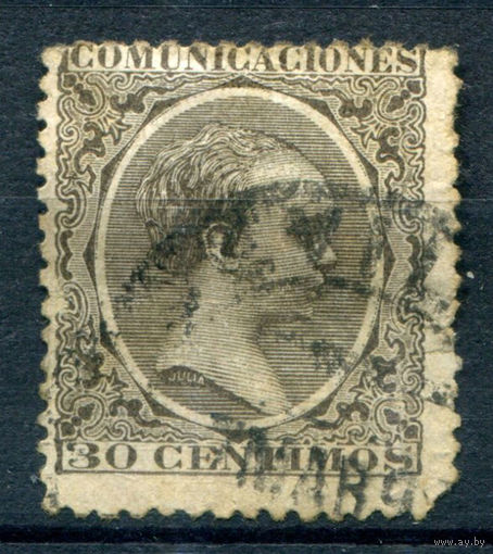 Испания (Королевство) - 1889г. - король Альфонсо XIII, 30 с - 1 марка - гашёная [Mi 195]. #1-Sp-3-A-1