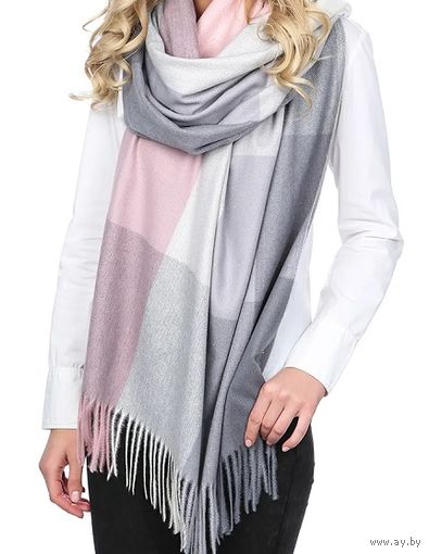 Тёплый шарф-палантин из кашемира, р-р 70*200см