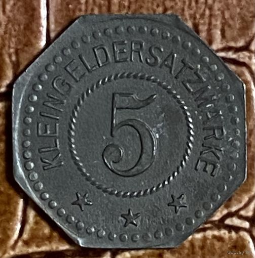 Монета 5 пфеннигов 1917 год. Дальсхайм. Веймарская республика.