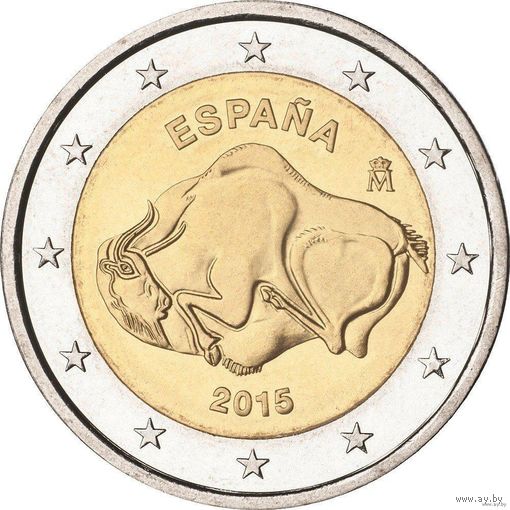 2 евро 2015 Испания Пещера Альтамира UNC из ролла