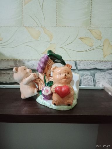 Салфетница, солонка, перечница медведи.