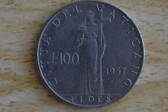 Ватикан 100 лир 1957 с 1 руб