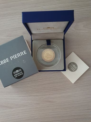 Франция 2 евро 2012 PROOF 100 лет со дня рождения аббата Пьера в футляре