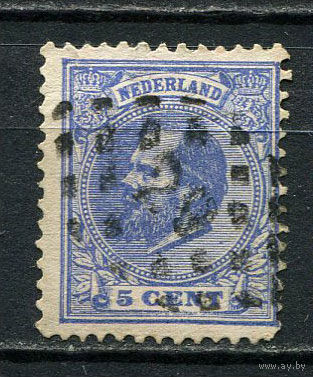Нидерланды - 1872/1888 - Король Виллем III 5C - [Mi.19D] - 1 марка. Гашеная.  (Лот 13JN)-T4P1