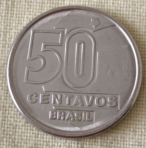 Бразилия. 50 сентаво 1989 года.