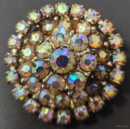 Советская круглая брошь, Аврора Бореалис, Чехословакия СССР