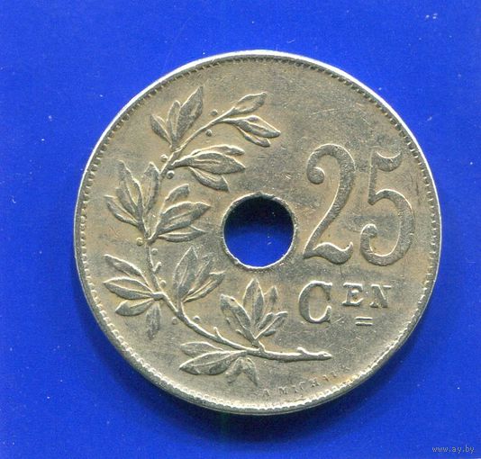 Бельгия 25 сантимов 1921 BELGIE