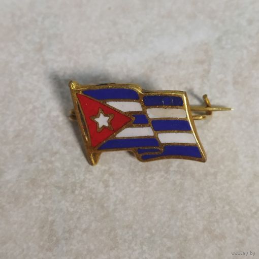 Значок. Флаг. Куба. Тяжёлый металл.  Горячие эмали.