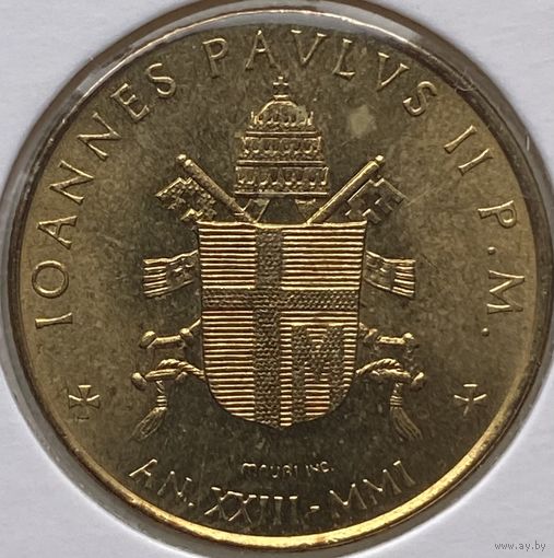 Ватикан 200 лир 2001 г. В холдере