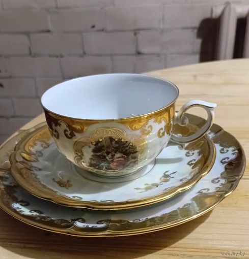 Великолепная чайная тройка. Мадонна. Позолота