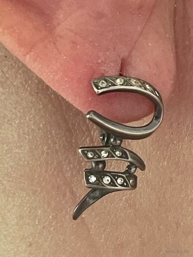 Серьги. Сережки. Мельхиор. Клейма. Состояние новых. Приволжский ювелирный завод "Красная Пресня".