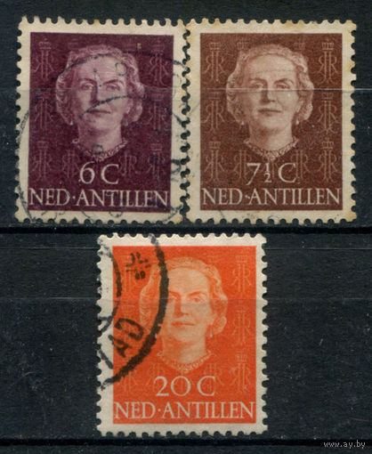 Нидерландские Антильские острова - 1950/79г. - королева Юлиана - 3 марки - гашёные. #3-WB-97-KS-2