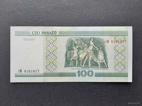 100 рублей 2000 года. Беларусь. Серия гМ. UNC.