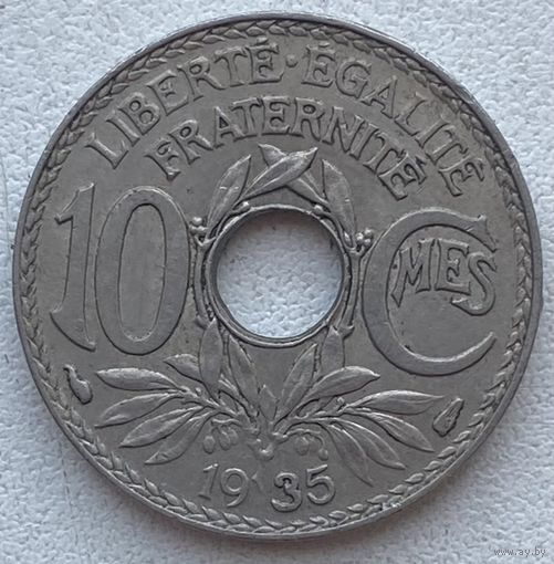 Франция 10 сантимов 1935 г.