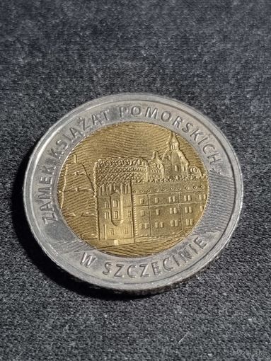 Польша 5 злотых 2016 Штеттинский замок Unc