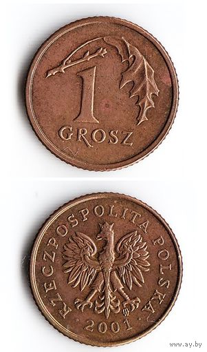 1 грош Польша 2001 года