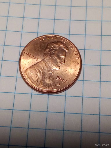 1 цент США 2017 D год
