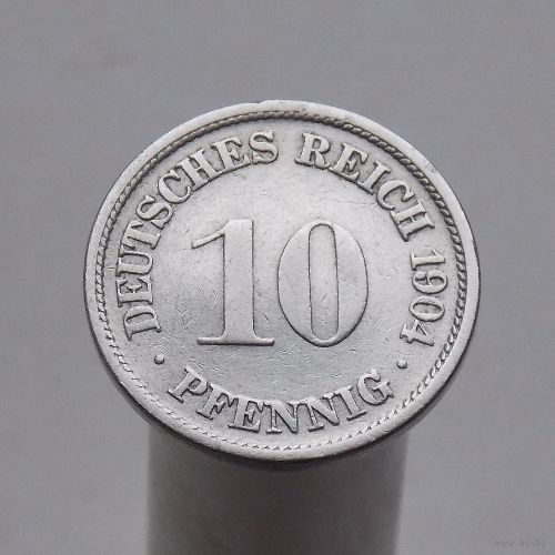 Германия 10 пфеннингов 1904 F