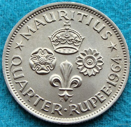 Маврикий. 1/4 рупии 1964 год  KM#36   Тираж: 400.000 шт
