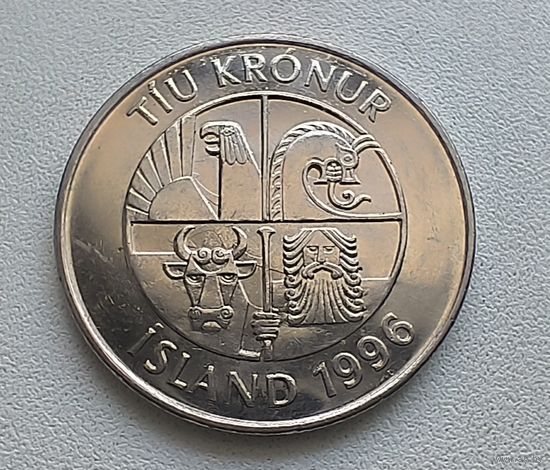 Исландия 10 крон, 1996. 6-12-30
