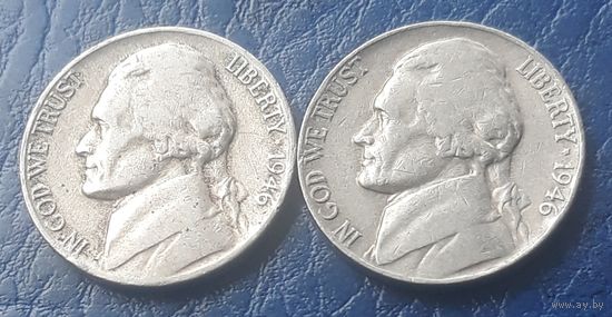 5 центов  1946 США МД Филадельфия Денвер