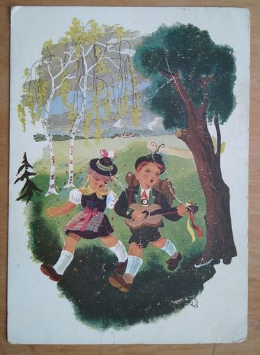 Дети на прогулке. Германия. 1950-е. Подписана