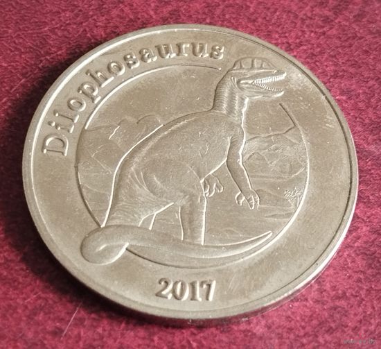 Майотта, 1 франк 2017 год. Дилофозавр.
