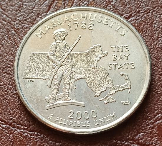 США 25 центов , Р  2000 Квотер штата Массачусетс    ( 2-2-5 )