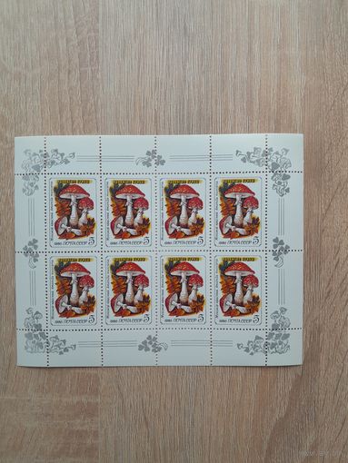 Малый лист 1986 г. Ядовитые грибы 5к.