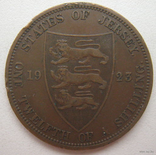Джерси 1/12 шиллинга 1923 г. Варяжский щит