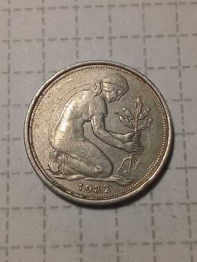 50 пфеннигов ГДР 1982 J год